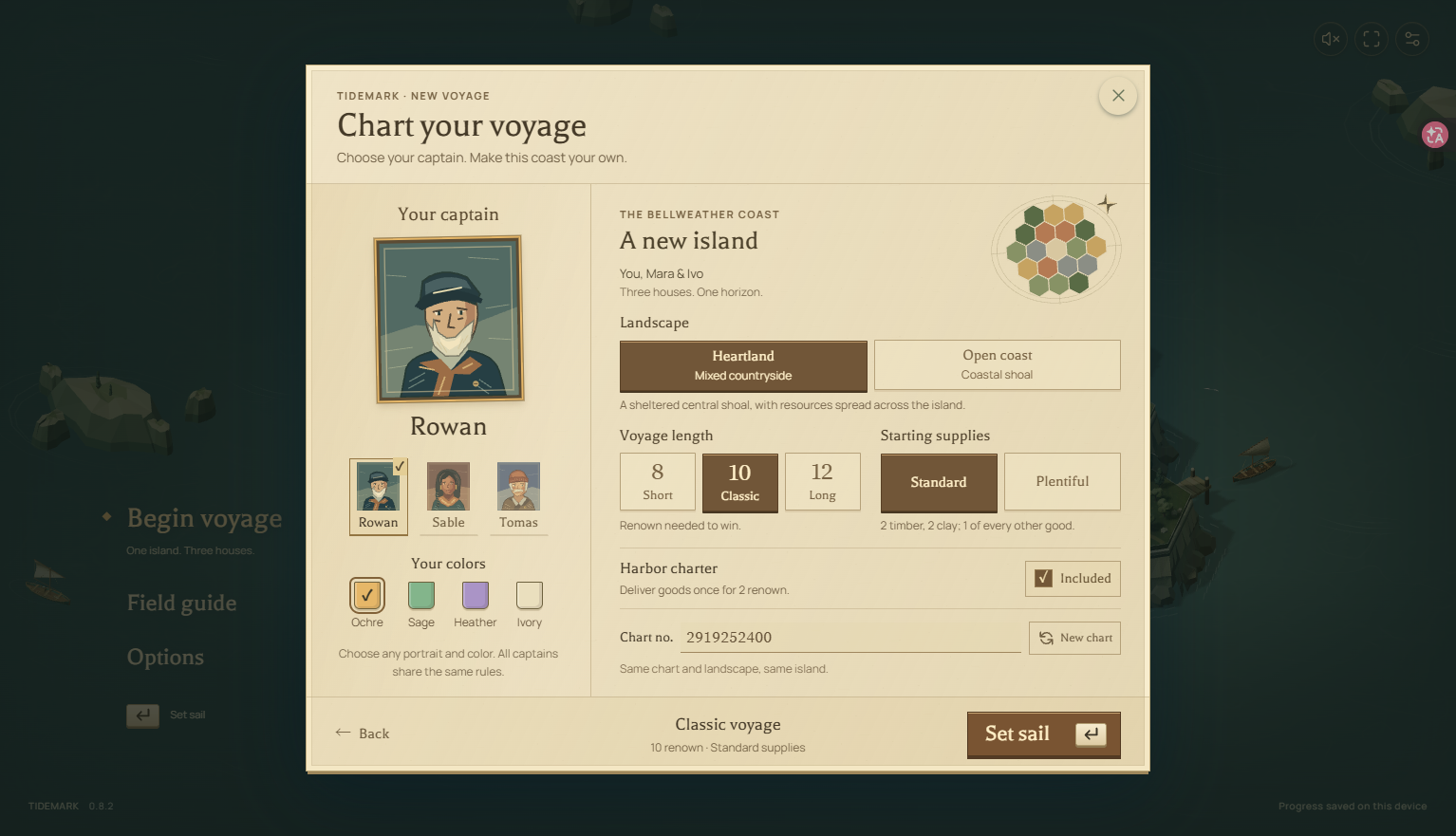 Your first voyage — game interface